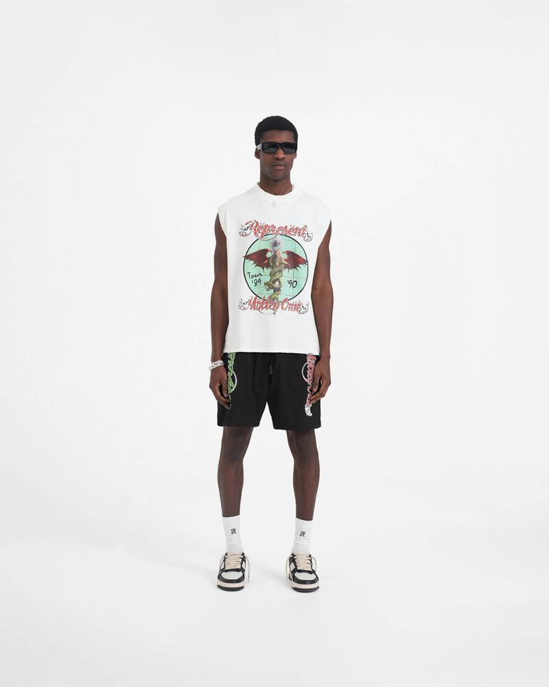 Pánské Kraťasy Represent Motley Crue Mesh Černé | CZ-LICTA0762