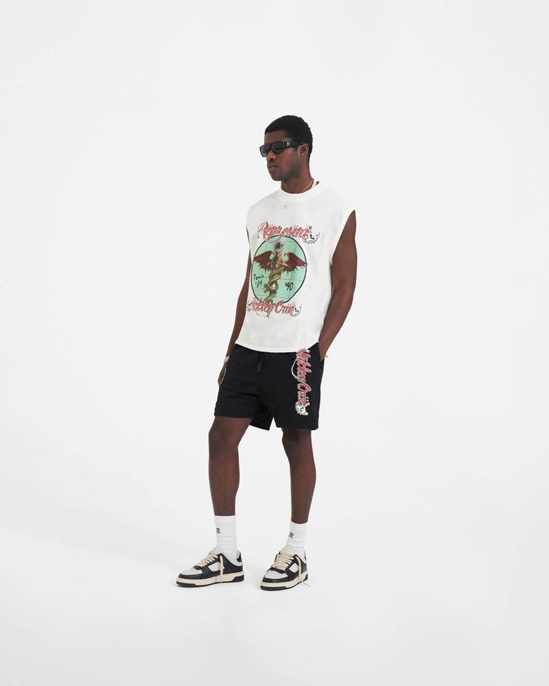 Pánské Kraťasy Represent Motley Crue Mesh Černé | CZ-LICTA0762