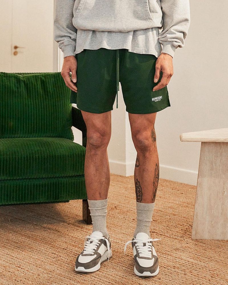 Pánské Kraťasy Represent Owners Club Mesh Zelene | CZ-GDIUP3280