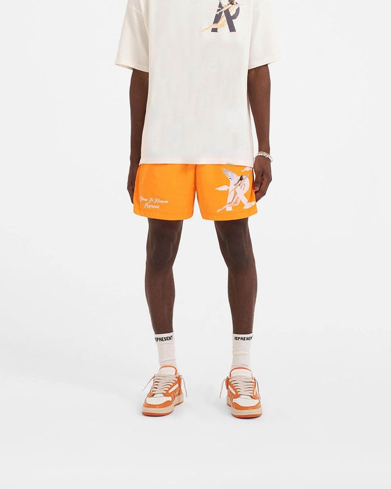 Pánské Kraťasy Represent Storms In Heaven Oranžové | CZ-BSTYU3572