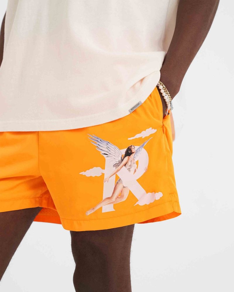Pánské Kraťasy Represent Storms In Heaven Oranžové | CZ-BSTYU3572