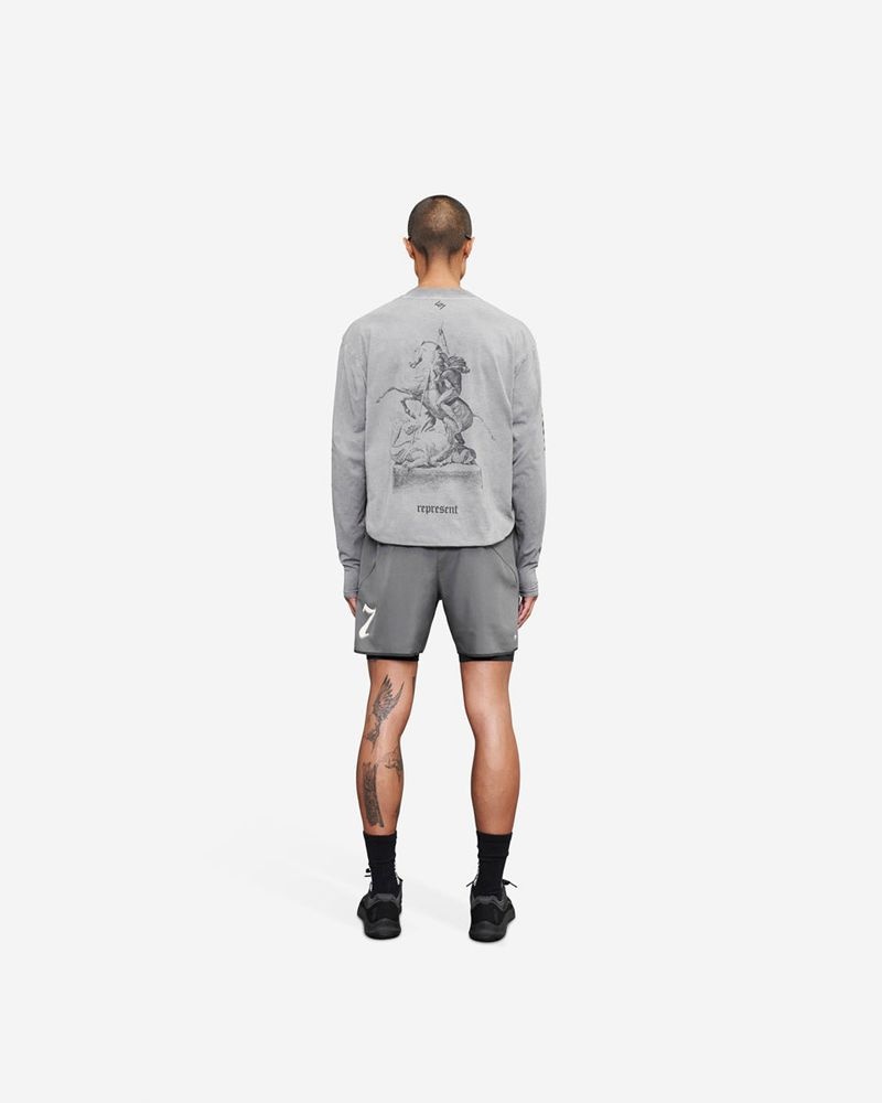 Pánské Kraťasy Represent Vintage 247 2 In 1 Šedé | CZ-JNLOP3068