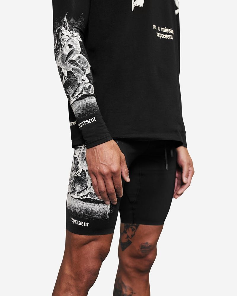 Pánské Kraťasy Represent Vintage 247 Legging Blackx | CZ-TLHER7354