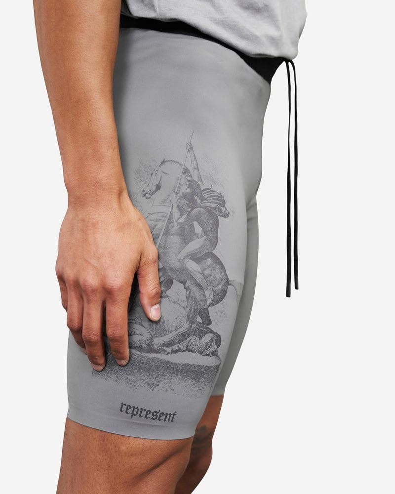 Pánské Kraťasy Represent Vintage 247 Legging Šedé | CZ-YKGNZ5934