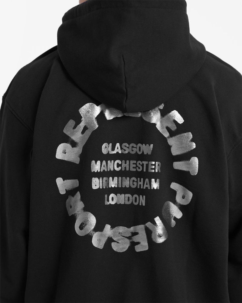 Pánské Mikina s Kapucí Represent 247 X Puresport Tour Černé | CZ-WSTKJ2349