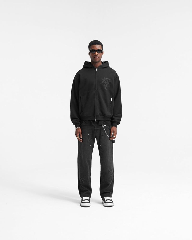 Pánské Mikina s Kapucí Represent Cherub Initial Zip Černé | CZ-GMPAT0726