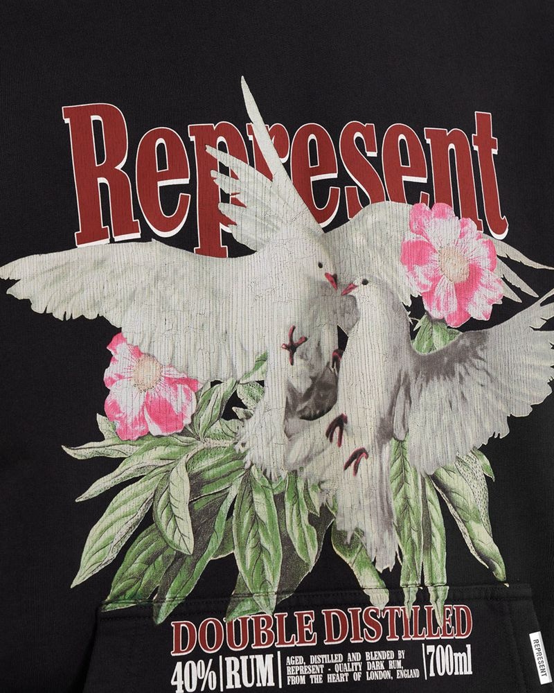 Pánské Mikina s Kapucí Represent Double Distilled Černé | CZ-GMIVN2318