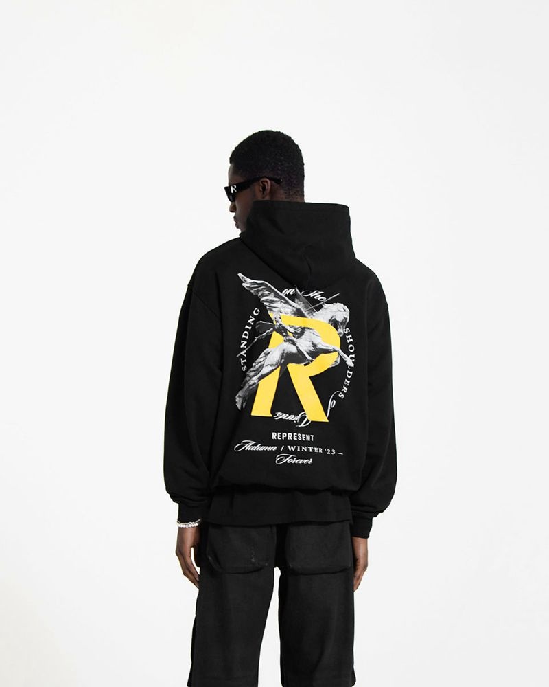 Pánské Mikina s Kapucí Represent Giants Černé | CZ-WQLUA2435