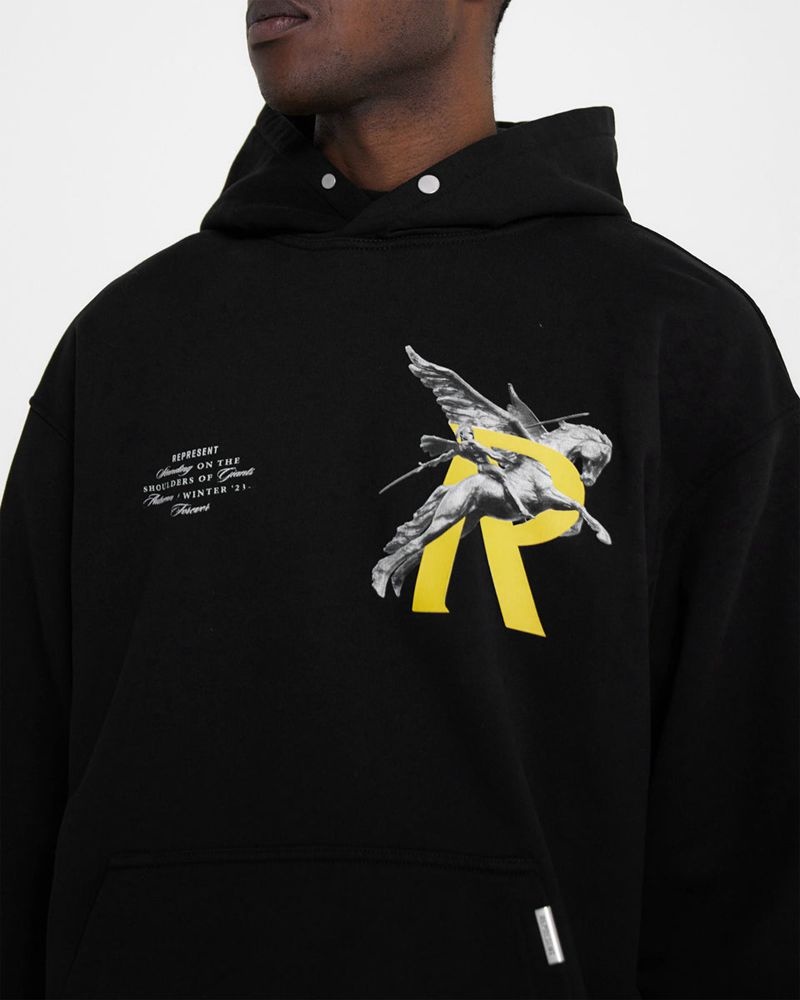 Pánské Mikina s Kapucí Represent Giants Černé | CZ-WQLUA2435
