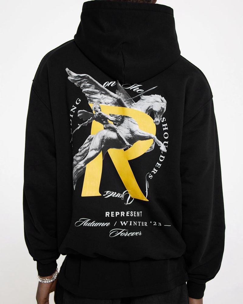 Pánské Mikina s Kapucí Represent Giants Černé | CZ-WQLUA2435