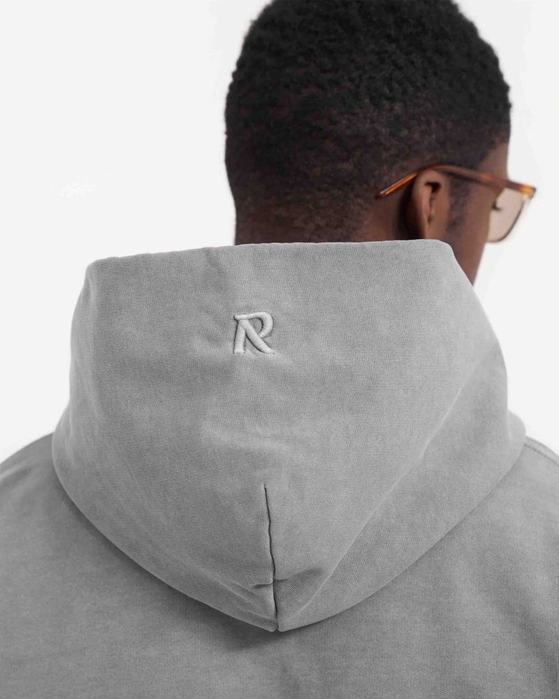 Pánské Mikina s Kapucí Represent Initial Zip Šedé | CZ-ZFRBI9572