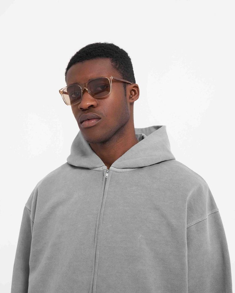 Pánské Mikina s Kapucí Represent Initial Zip Šedé | CZ-ZFRBI9572