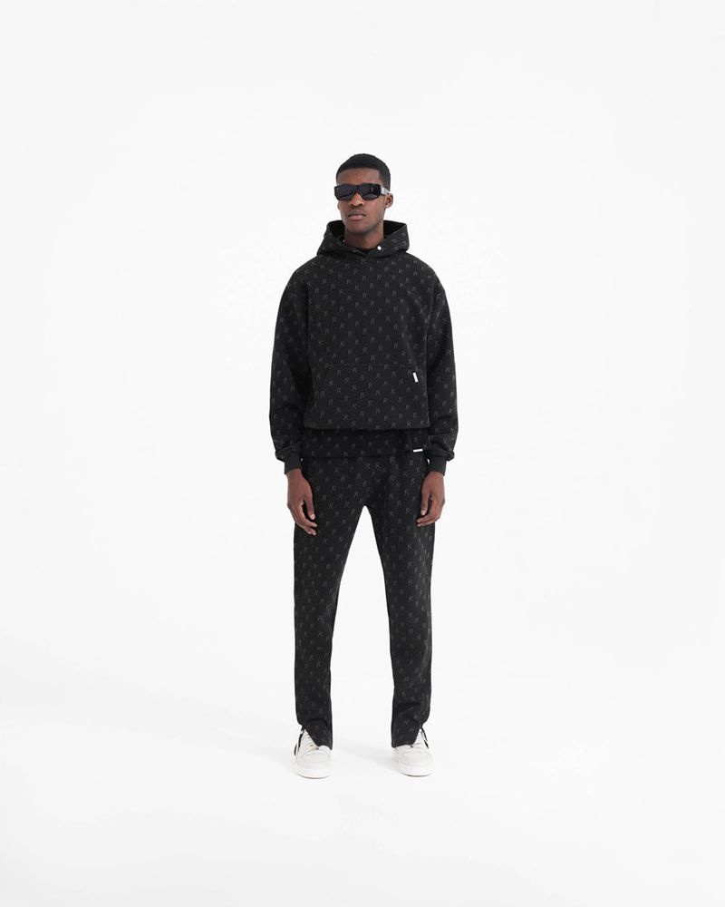 Pánské Mikina s Kapucí Represent Intarsia Initial Černé | CZ-SANZP0189