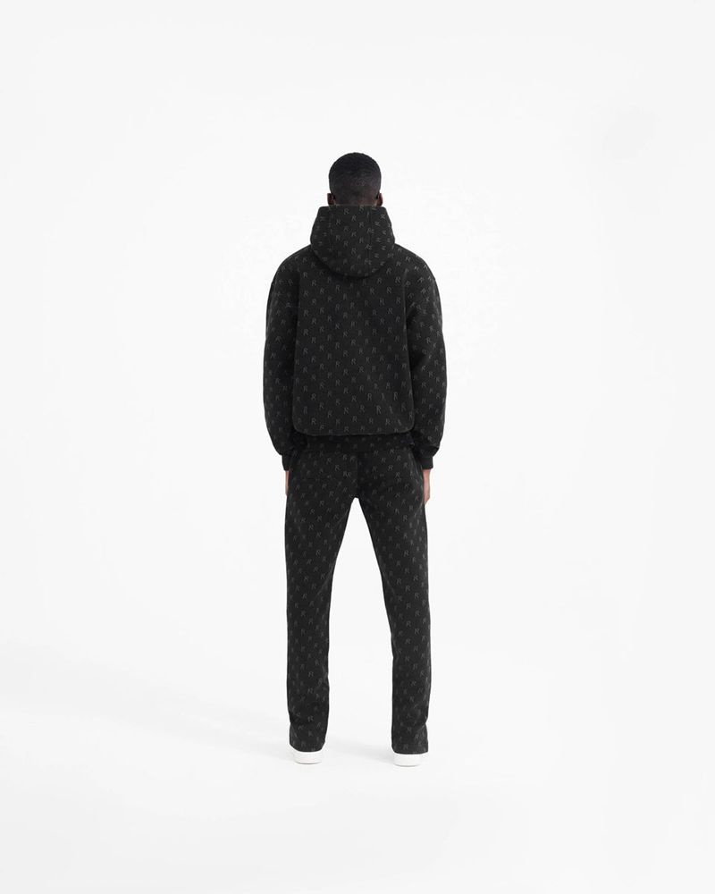 Pánské Mikina s Kapucí Represent Intarsia Initial Černé | CZ-SANZP0189