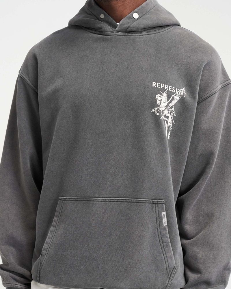 Pánské Mikina s Kapucí Represent Mascot Šedé | CZ-FLCUI0681