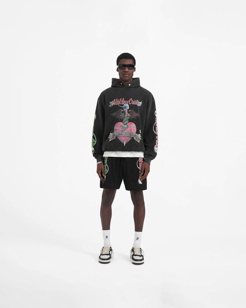 Pánské Mikina s Kapucí Represent Motley Crue Grafická Černé Viacfarebný | CZ-POXMN1602