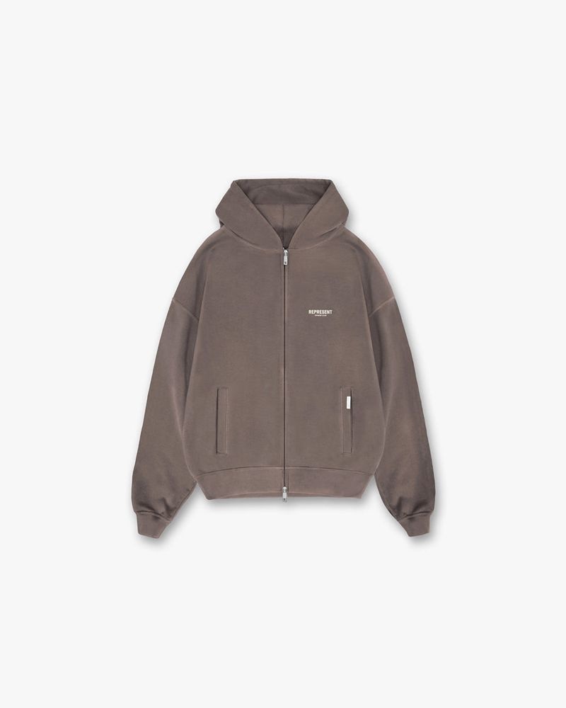 Pánské Mikina s Kapucí Represent Owners Club Zip Taupe | CZ-QXKBR0894