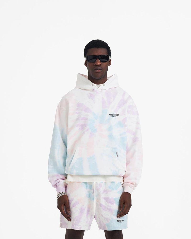 Pánské Mikina s Kapucí Represent Owners Club Světle Blankyt Světle Růžové | CZ-QRDVJ5810