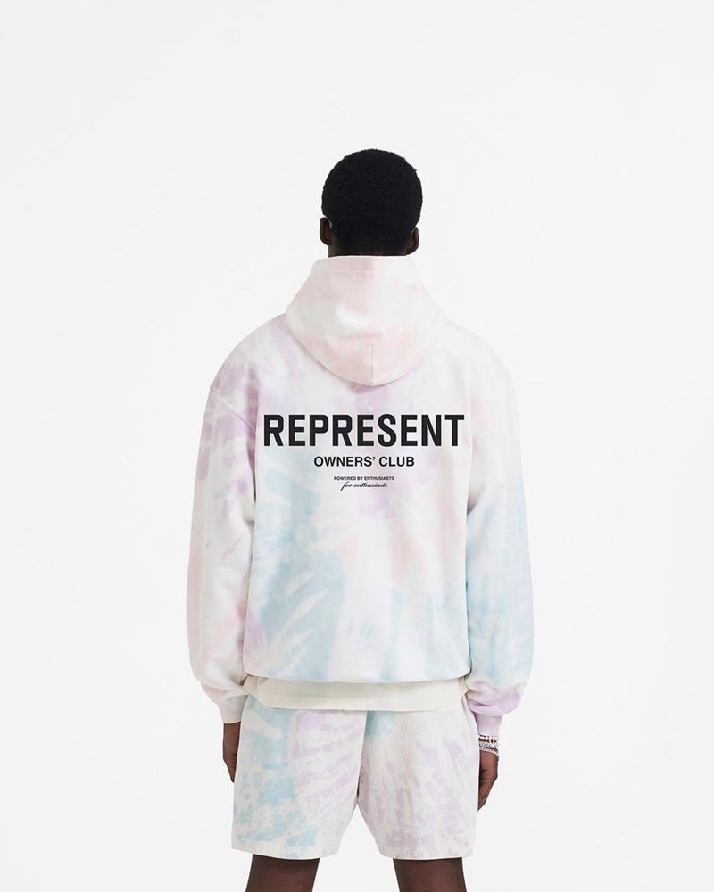 Pánské Mikina s Kapucí Represent Owners Club Světle Blankyt Světle Růžové | CZ-QRDVJ5810