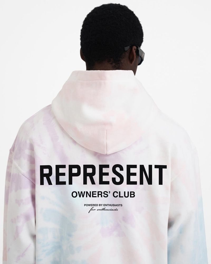 Pánské Mikina s Kapucí Represent Owners Club Světle Blankyt Světle Růžové | CZ-QRDVJ5810