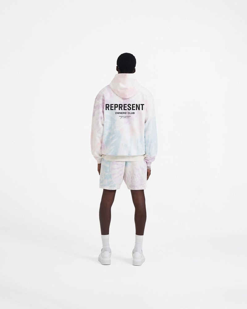 Pánské Mikina s Kapucí Represent Owners Club Světle Blankyt Světle Růžové | CZ-QRDVJ5810