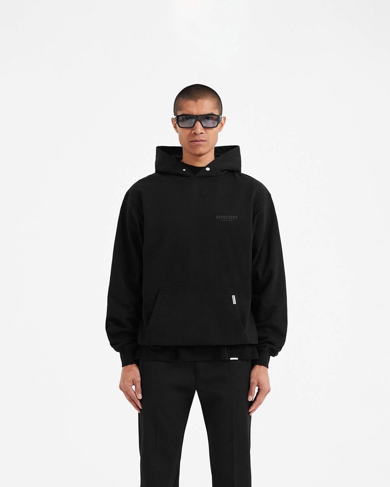 Pánské Mikina s Kapucí Represent Owners Club Černé Bílé | CZ-OXSWA9502