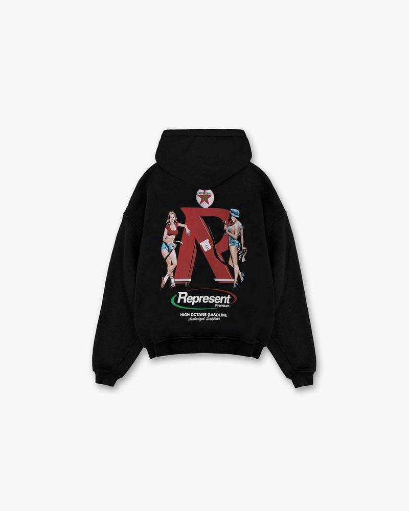 Pánské Mikina s Kapucí Represent Premium Černé | CZ-JQCUV5073