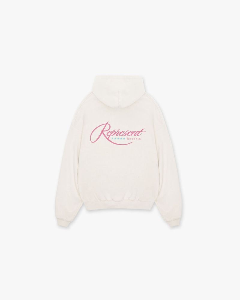 Pánské Mikina s Kapucí Represent Resort Bílé | CZ-OCAFM2904