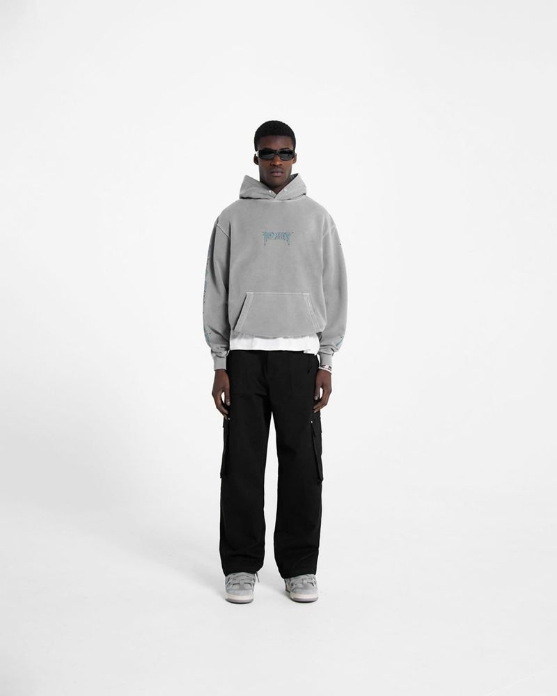 Pánské Mikina s Kapucí Represent Rock Logo Grafická Šedé | CZ-HFOBI0647