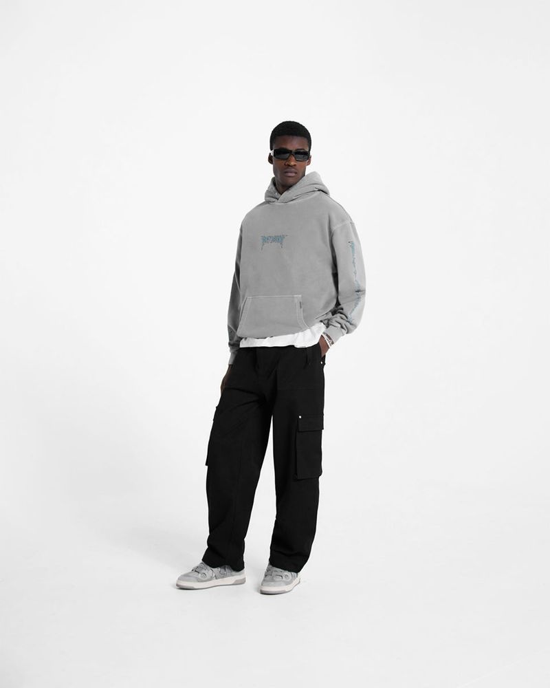 Pánské Mikina s Kapucí Represent Rock Logo Grafická Šedé | CZ-HFOBI0647