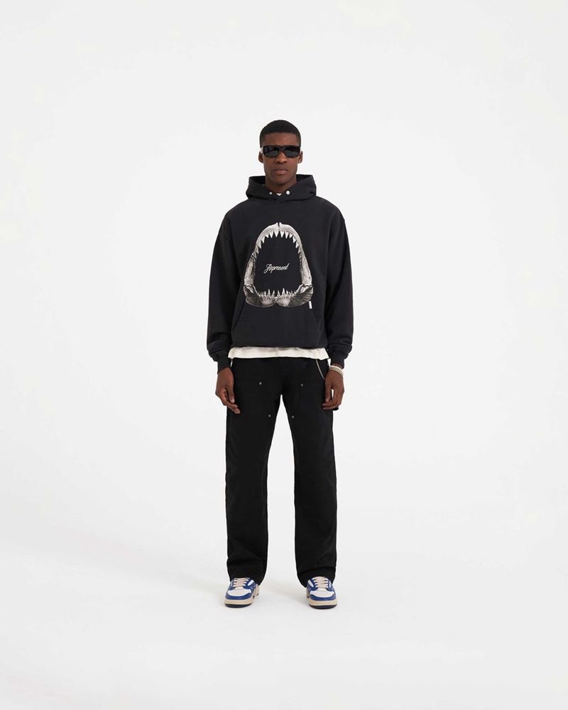Pánské Mikina s Kapucí Represent Shark Jaws Černé | CZ-AUVOD2789