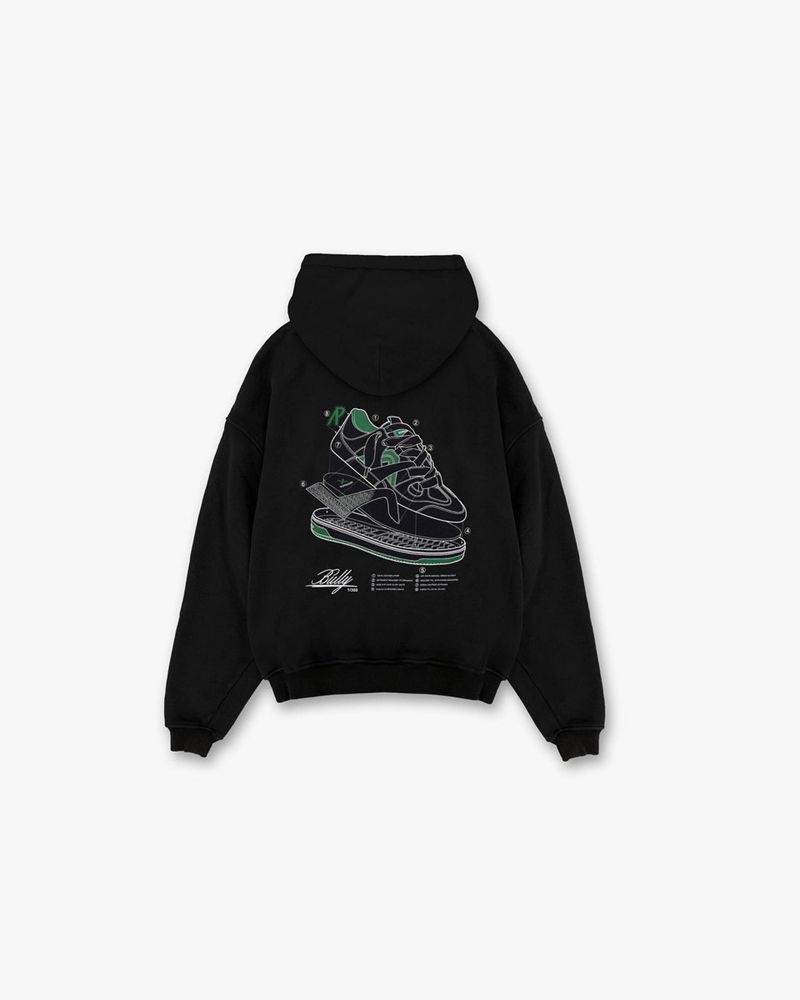 Pánské Mikina s Kapucí Represent Stockx Deconstructed Černé | CZ-DHYXI3875