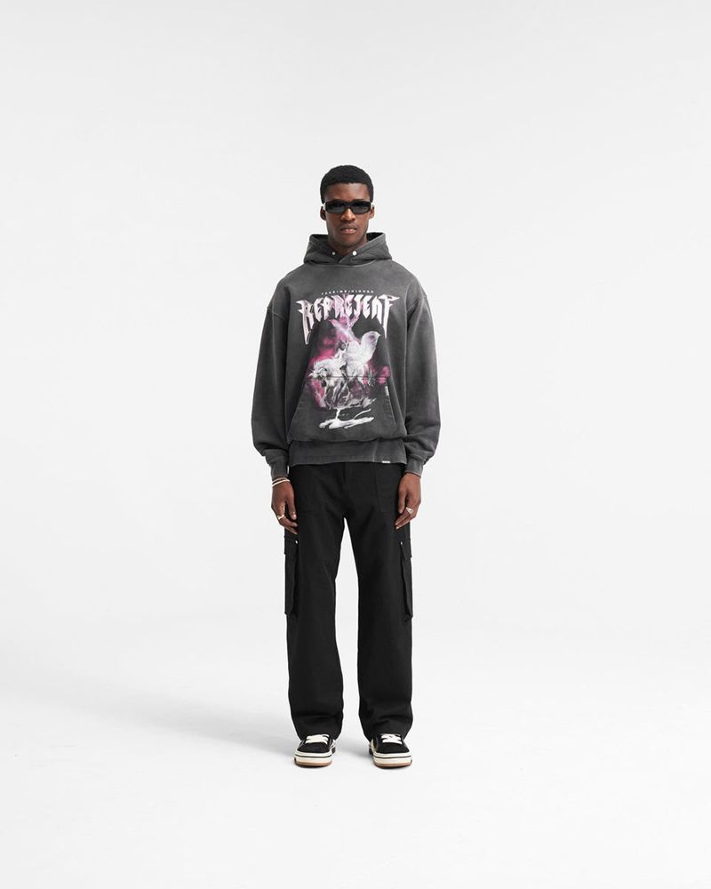 Pánské Mikina s Kapucí Represent Take Me Higher Šedé | CZ-EHCBX3165