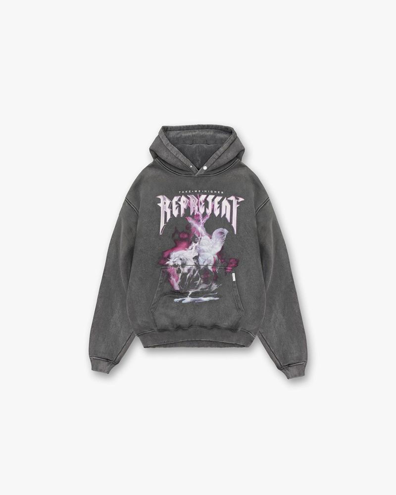 Pánské Mikina s Kapucí Represent Take Me Higher Šedé | CZ-EHCBX3165