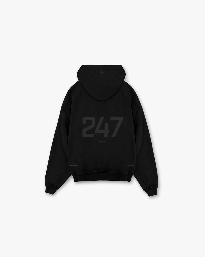 Pánské Mikina s Kapucí Represent Team 247 Oversized X Marchon Černé | CZ-XPFGJ2503