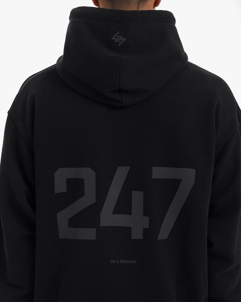 Pánské Mikina s Kapucí Represent Team 247 Oversized X Marchon Černé | CZ-XPFGJ2503