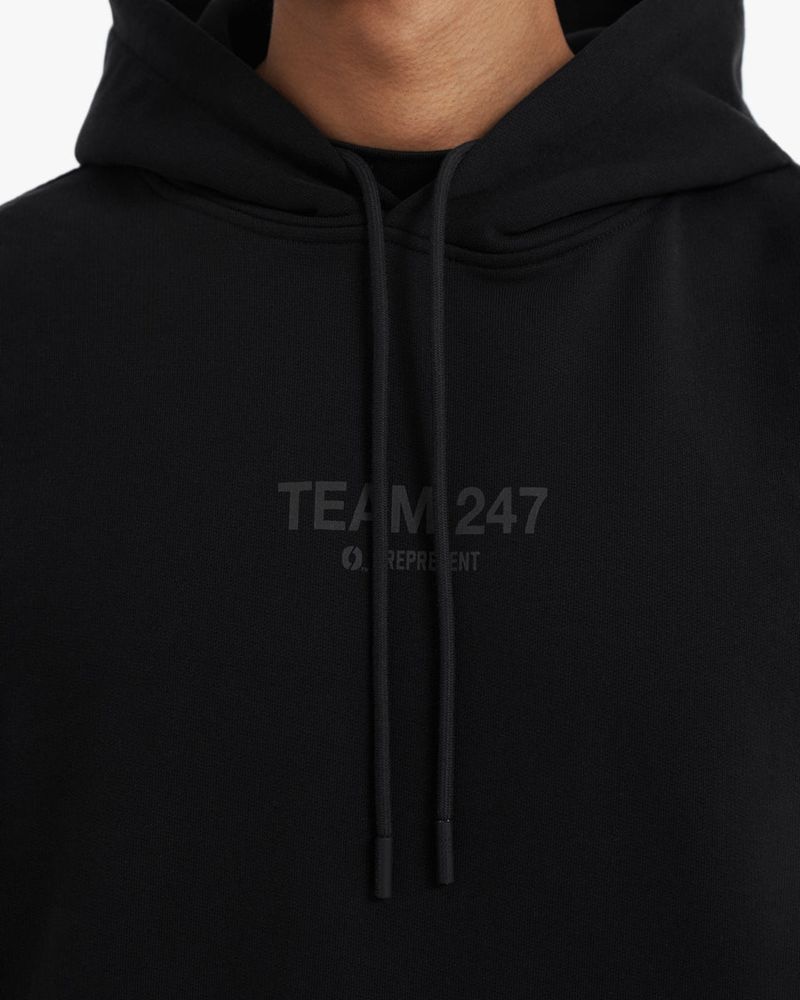 Pánské Mikina s Kapucí Represent Team 247 Oversized X Marchon Černé | CZ-XPFGJ2503