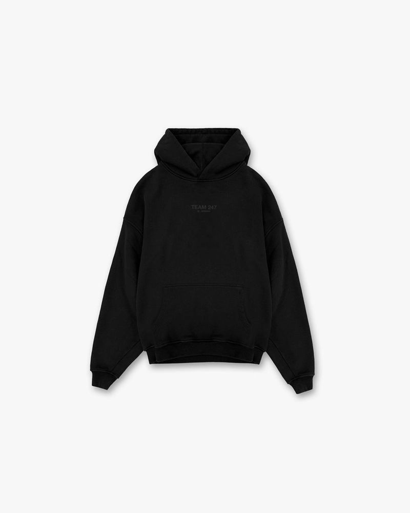 Pánské Mikina s Kapucí Represent Team 247 Oversized X Marchon Černé | CZ-XPFGJ2503