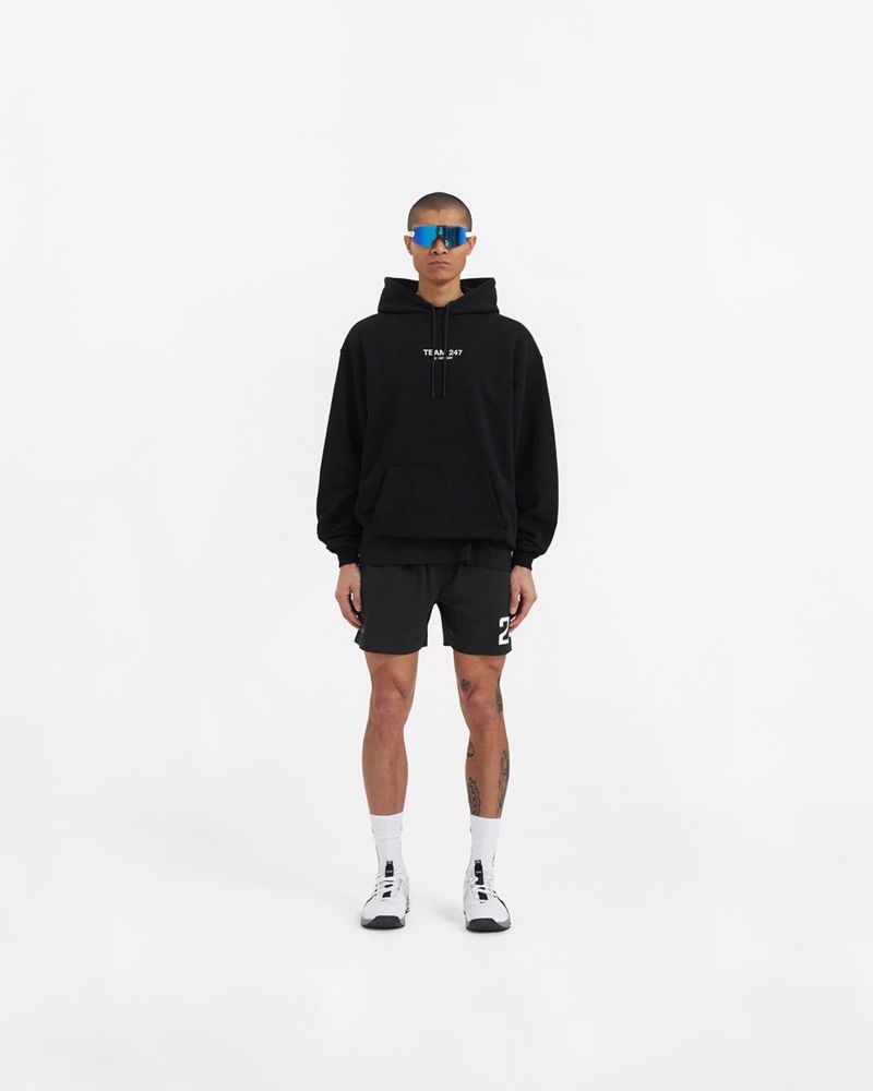 Pánské Mikina s Kapucí Represent Team 247 Oversized X Marchon Černé Bílé | CZ-MKCTN7326