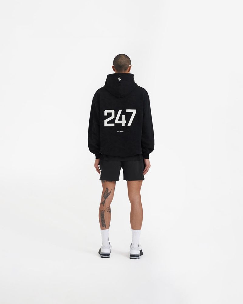Pánské Mikina s Kapucí Represent Team 247 Oversized X Marchon Černé Bílé | CZ-MKCTN7326