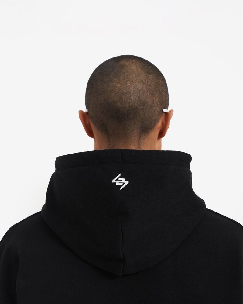 Pánské Mikina s Kapucí Represent Team 247 Oversized X Marchon Černé Bílé | CZ-MKCTN7326