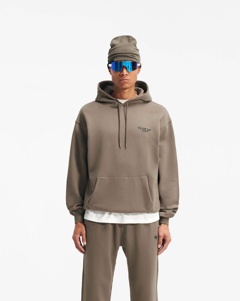 Pánské Mikina s Kapucí Represent Team 247 Oversized Hnědožlutý | CZ-BMJTX3642