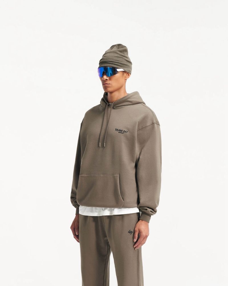 Pánské Mikina s Kapucí Represent Team 247 Oversized Hnědožlutý | CZ-BMJTX3642