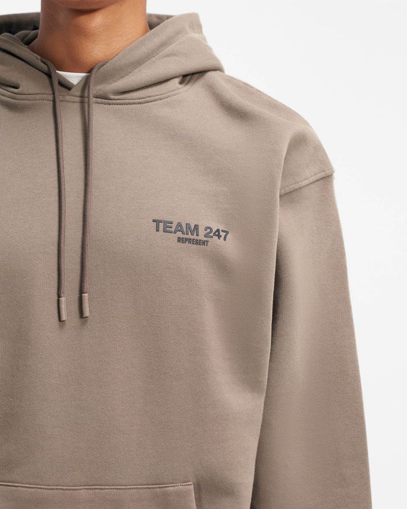 Pánské Mikina s Kapucí Represent Team 247 Oversized Hnědožlutý | CZ-BMJTX3642