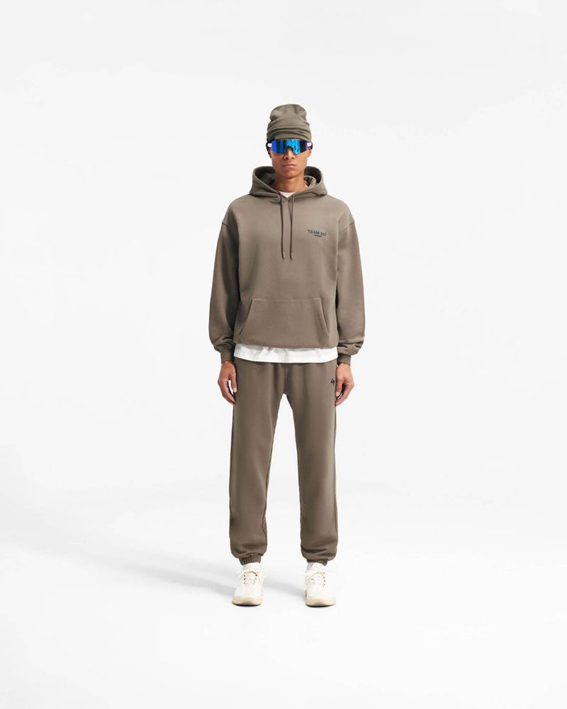 Pánské Mikina s Kapucí Represent Team 247 Oversized Hnědožlutý | CZ-BMJTX3642