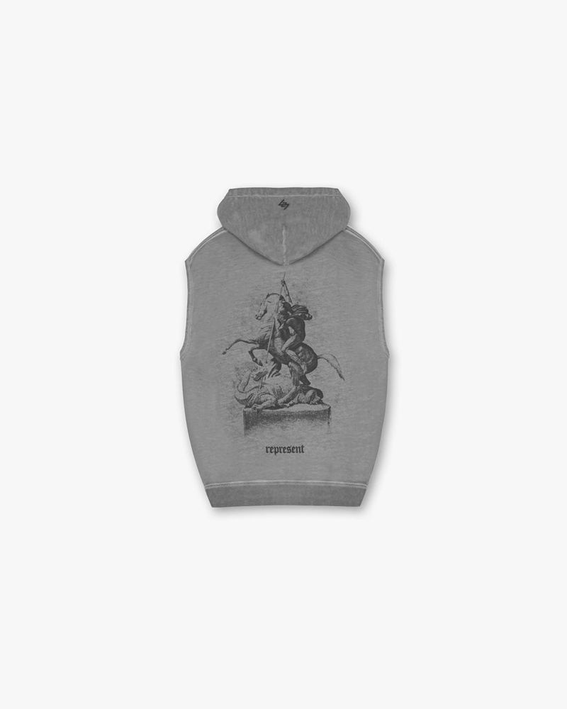 Pánské Mikina s Kapucí Represent Vintage 247 Bez Rukávů Šedé | CZ-FGPDI4386
