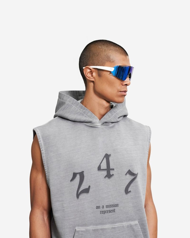 Pánské Mikina s Kapucí Represent Vintage 247 Bez Rukávů Šedé | CZ-FGPDI4386