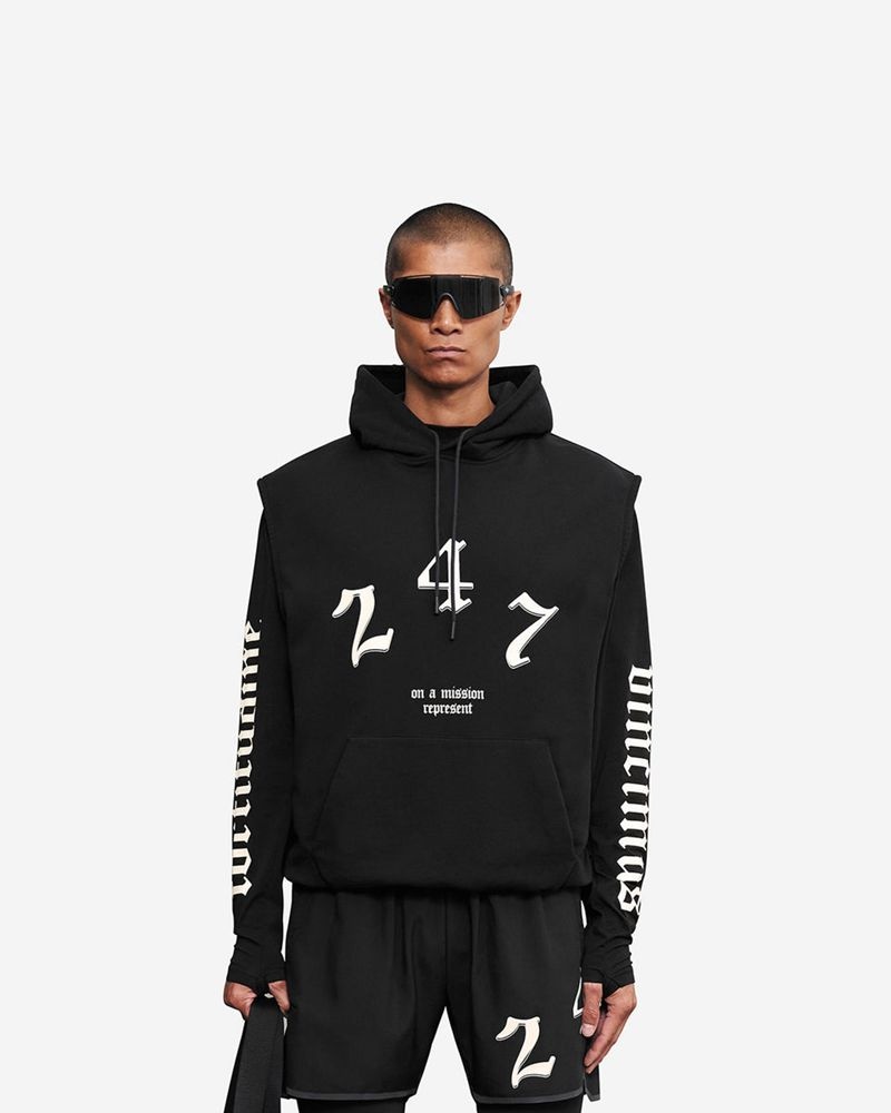 Pánské Mikina s Kapucí Represent Vintage 247 Bez Rukávů Černé | CZ-UNFTX3674