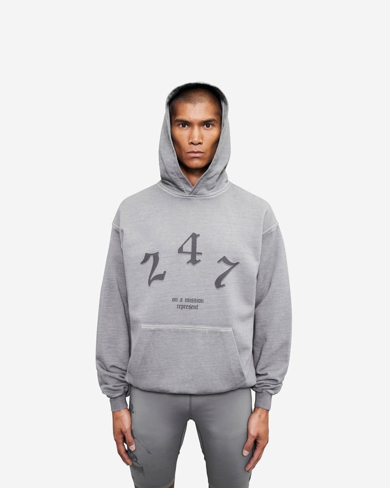 Pánské Mikina s Kapucí Represent Vintage 247 Oversized Šedé | CZ-IWUDQ2098