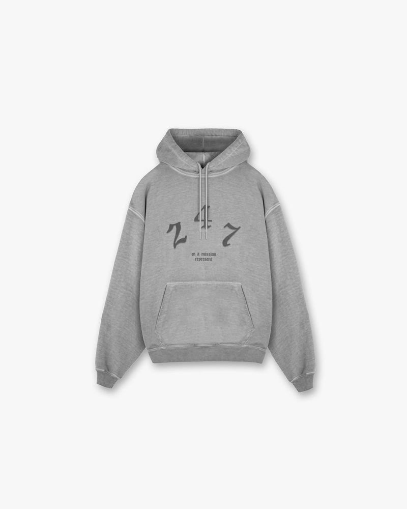 Pánské Mikina s Kapucí Represent Vintage 247 Oversized Šedé | CZ-IWUDQ2098